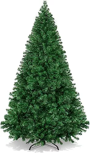 Árvore de Natal verde tradicional pinheiro tamanho 120cm/150cm/180cm/210cm com144/237/388/508 Galhos com suporte de plstico/Ferro para festa de Natal (150cm)