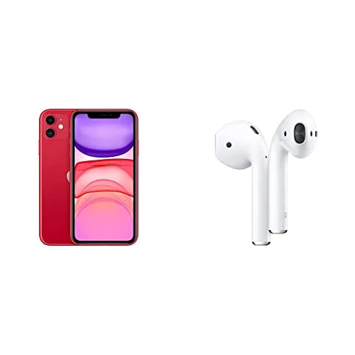 Apple iPhone11 (64GB) (PRODUCT) RED + AirPods com estojo de recarga (2a geração)